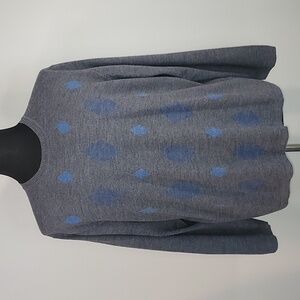 Guy Risoldi Gray Blue Diamond Long Sleeve Crew Neck Merino Wool Sweater Size XXL